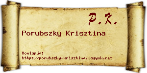 Porubszky Krisztina névjegykártya