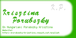 krisztina porubszky business card
